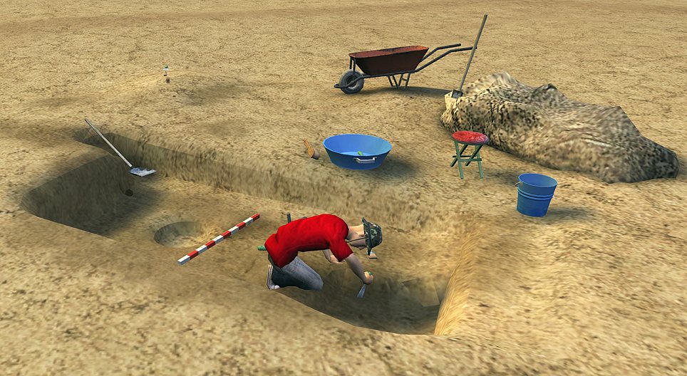 Археологийн малтлага (нүхэн гэр)