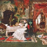 Михали Мункачи: Парисын өрөөний дотоод байдал (1877)