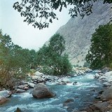 Mountain stream in the Pamir Mountains