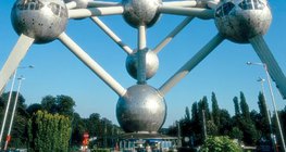 Atomium, a symbol of Brussels, which represents the crystal lattice of iron