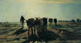 Констант Троён - Үхэр бэрчиж буй тал (1852, Реализм)