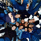 The international crew members of the Mir space station
