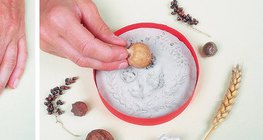 Намрын үр жимсээр товгор чимэглэл хийх - 1-р алхам