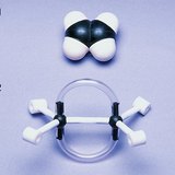 Этилен молекулын бөмбөлөг (1) болон иштэй бөмбөлөг (2) загвар