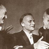 Yehudi Menuhin (középen) Kodály Zoltán és Ferencsik János társaságában