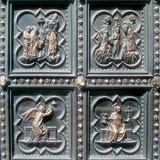 Флоренц дахь Гэгээн Иоханы баптисмын сүмийн өмнөд хаалган дээрх товгор рельефүүд (Гиберти, 1452, Сэргэн мандалтын үе)