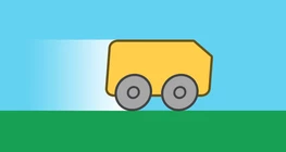Uniform motion of a car along a straight line.